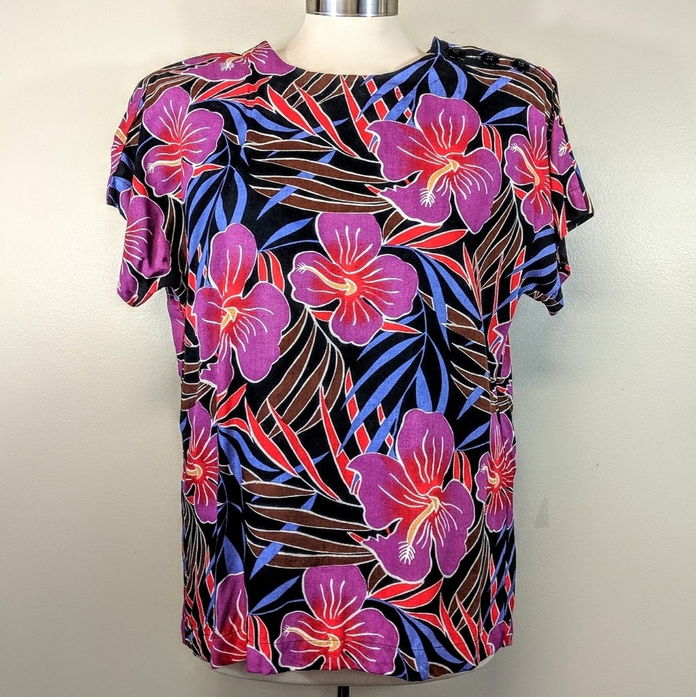 Vintage Tropical Print TShirt